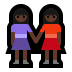 👭🏿 women holding hands: dark skin tone display on Windows